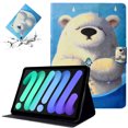 thumbnail image 1 of SaniMore for Samsung Galaxy Tab A8 Case 10.5" 2022 SM-X200/X205 Wallet Case, PU Leather Card Slots Anti-slip Strip Kickstand Shockproof TPU Shell Full Protective Fashion Lovely Case, Polar Bear, 1 of 9