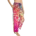 thumbnail image 2 of Disketp Purple Sparkling Print Women'S Comfy Pajama Pants Casual Drawstring Palazzo Lounge Wide Leg Pants, 2 of 9
