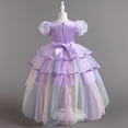 thumbnail image 7 of FYDUU Girls Puffy Pageant Rainbow Tulle Princess Dresses Tiered Birthday Party Tutu Gown With Long Train Formal Performances Dresses 9-10 Years, 7 of 7