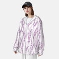 thumbnail image 3 of KLL Veste à Capuche Extérieure Protection Solaire UPF 50+ pour Hommes et Femmes avec Imprimé de Fleurs de Lavande, Manches Longues, Chemise de Pêche Randonnée Performance - Grande Taille, 3 of 7