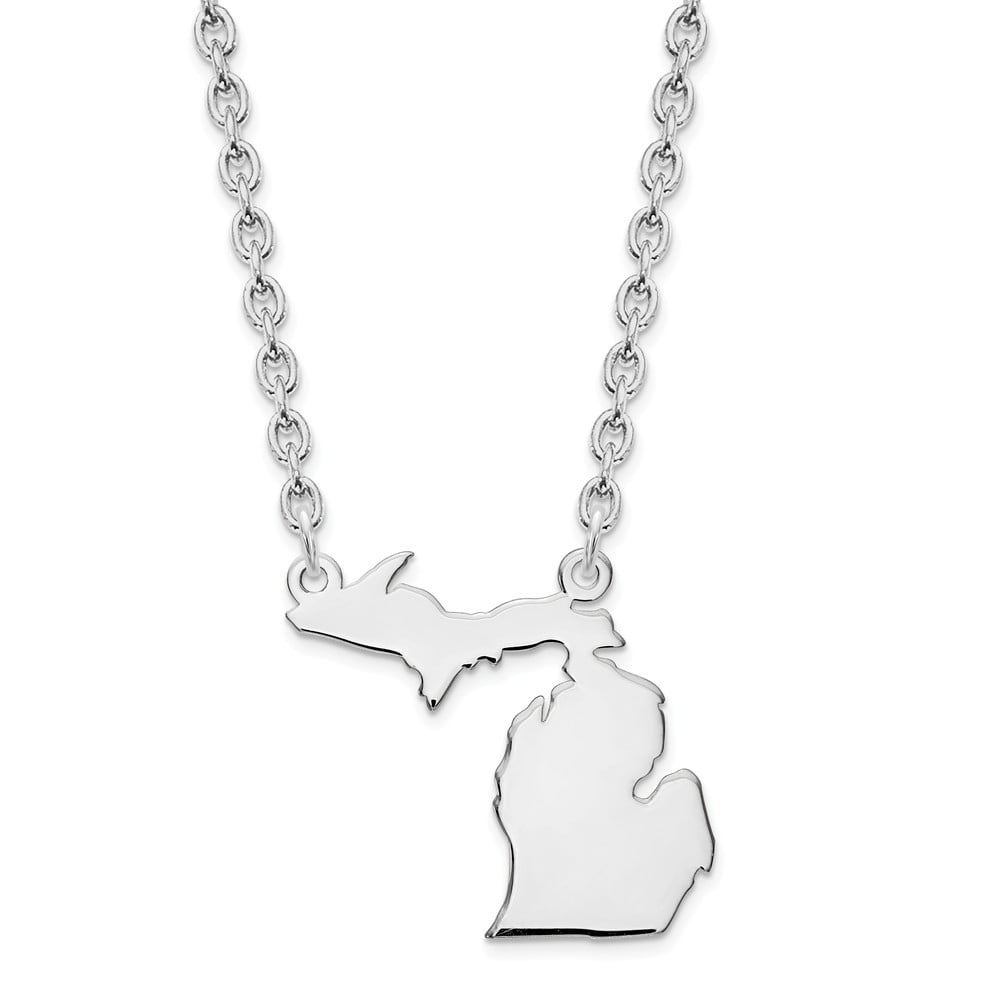 Solid 925 Sterling Silver TX State Shape Engravable Pendant with chain