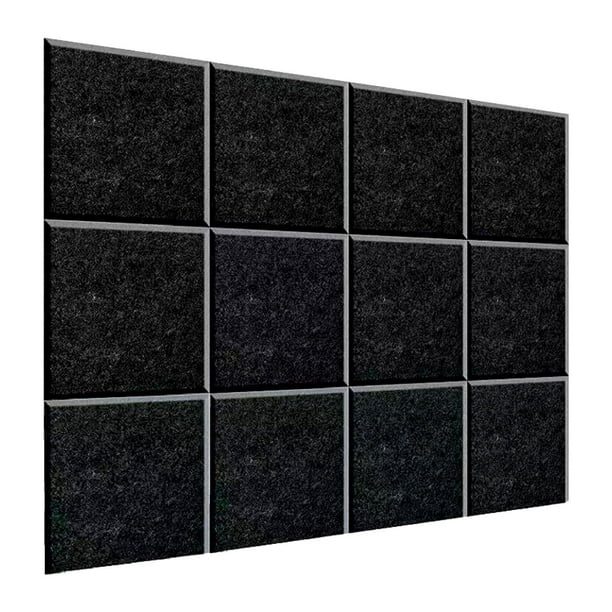 12 paneles acústicos insonorizados para pared, decoración de pared, decorativos y únicos. negro no pegajoso