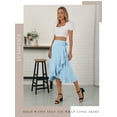 thumbnail image 4 of Nlife Women Ruffle Wrap Skirt Tie High Waist Boho Flowy High Low Hem Asymmetrical Midi Beach Skirt, 4 of 8
