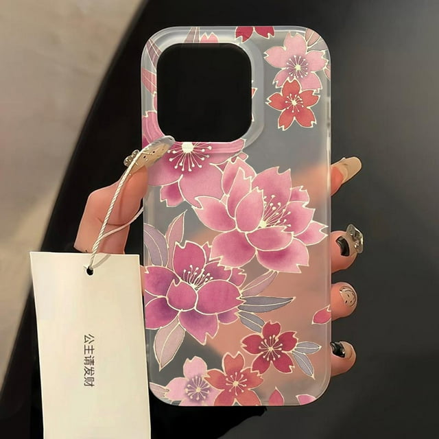 Luxury Flowers Case For iPhone 15 Pro Max Cases iPhone 11 14 Pro Max 12 13 Mini 16 Plus Cases Soft Matte Protective Covers Funda AQ22 For iPhone 15 Plus