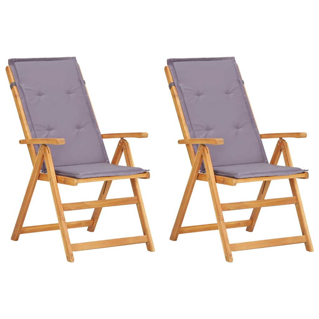 abody reclining garden chairs 2 pcs brown solid acacia wood  walmart