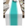 thumbnail image 1 of Camino de mesa Futuregrace con rayas, 183 cm, color verde azulado, antideslizante, 1 of 9