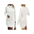 thumbnail image 4 of xiaxaixu Robe Mini d'Automne pour Femmes à Manches Longues Col Roulé Couleur Unie Robe Tricotée Robe Chandail Décontractée, 4 of 7