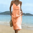 thumbnail image 2 of LIaqionyy Womens Cotton Linen Dresses Sleeveless Casual Loose Summer V Neck A Line Beach Boho Maxi Dress, 2 of 7