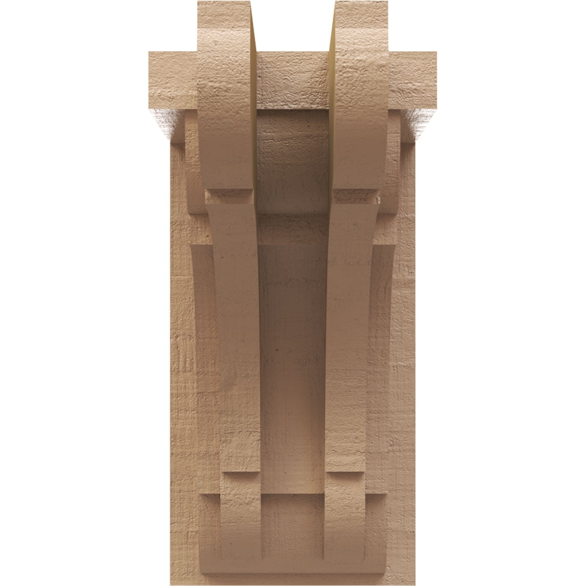 4"W x 4"D x 8"H Wide Bryant Rough Cedar Woodgrain TimberThane Corbel, Primed Tan