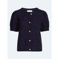 thumbnail image 4 of Free Assembly Women's and Women's Plus Pineapple Cardigan Sweater with Short Puff Sleeves, Lightweight, Sizes XS-4X, 4 of 4