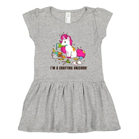 

Inktastic I m a Crafting Unicorn Girls Toddler Dress