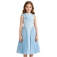 thumbnail image 2 of Glisme Big Girls Dress Solid Color Sleeveless Crew Neck Back To School Everyday And Party Girls Dresses Size 7-8 Years, 2 of 9