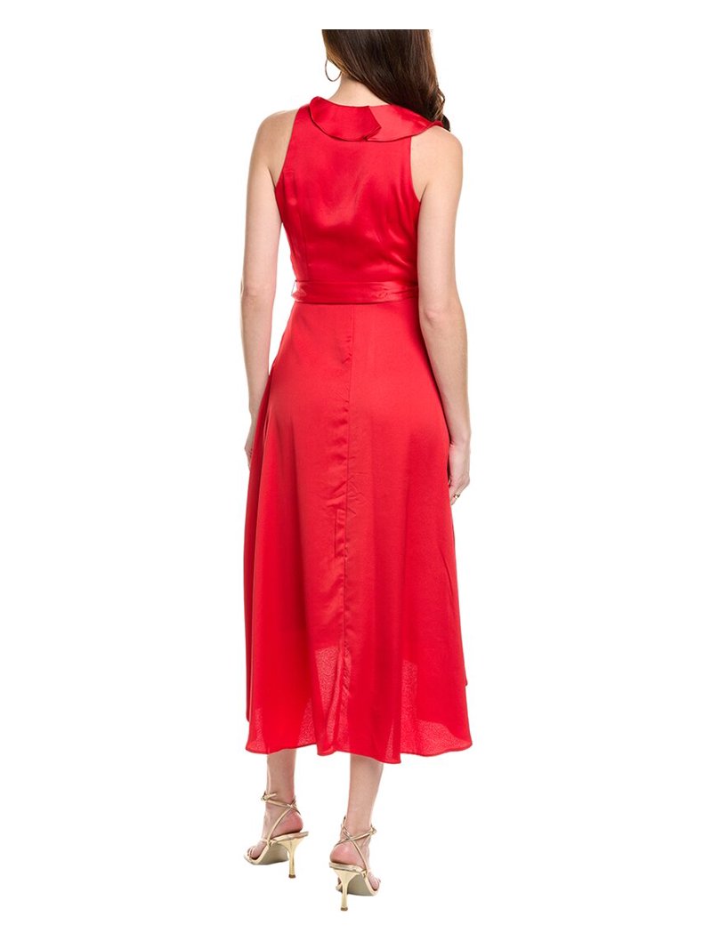 open lace back dress Denise halter top maxi dress in red floral maxi main image 1