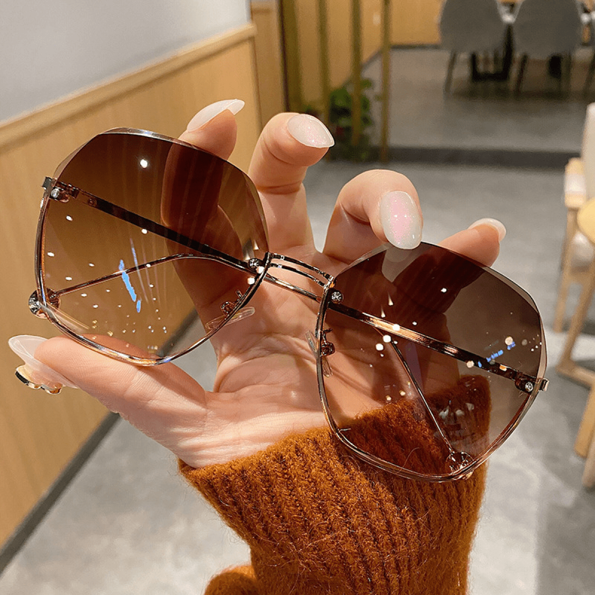 Oversized Square Sunglasses For Women Fashion UV400 Protection Big Large UV Protection Men Sun Glasses E01 Walmart