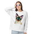 thumbnail image 2 of Patriotic Siamese Stained Glass Portrait American Flag Sweatshirt Unisex Merch Cat Lover Kitten Owner Gifts - 01010, 2 of 6