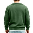 thumbnail image 4 of Havenx Men's V Neck Waffle Knit Shirts Long Sleeve Textured Shirt Knitted Solid Color Pullover Fashion Lightweight Thermal Casual Pullover Tops,Green 2XL, 4 of 5