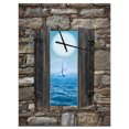 thumbnail image 1 of DesignArt Window Open To Sailing Boat Large Wall Clock, 1 of 2