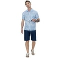 thumbnail image 6 of LA LEELA Men's Hawaiian Shirt Fashion Button Down Short Sleeves Holidays Aloha Party Casual Tops Summer Beaches Shirts for Men M Blue Leaves, 6 of 6