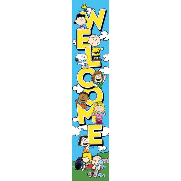 Spoontiques Welcome Porch Sign, 8” x 40”, Peanuts