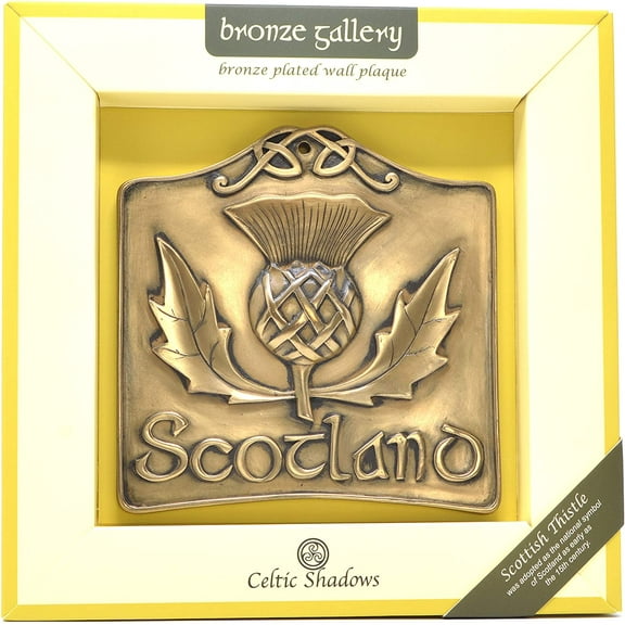 Royal Tara Scottish Thistle Design Bronze Wall Plaque - 16cm W x 16cm H