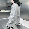 thumbnail image 6 of Swanpen Boys Cargo Pants Elastic Summer Loose Fit Lightweight Trousers, Drawstring Sweatpants for Kids 5-15Y Grey, 6 of 6