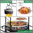 thumbnail image 3 of VINGLI 33" Round Metal Wood Burning Fire Pit with Dual Swivel Cooking Grates, 3 of 8