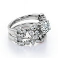 thumbnail image 3 of JeenMata Anillo de Bodas con Flor de Moissanita de Corte Redondo Vintage de 1,75 Uds Engastado en Oro Blanco de 18 K sobre Plata, 3 of 6