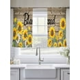 thumbnail image 5 of Sunflower Blessed Sheer Curtains 45 Inch Long 2 Panels, Floral Farm Vintage Wood Striped Texture Light Filtering Rod Pocket Semi Sheer Curtains, Sheer Voile Drapes for Living Room Bedroom, 52"x45", 5 of 5
