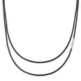 thumbnail image 1 of Cordón de collar de cuero Uxcell de 18" 0.08" trenzado Negro/Plata, 1 of 6