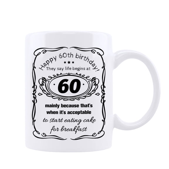 Qiushi Happy 60th Birthday Coffee Mug - Fabulous 1964 Gifts,Funny Gag Present Turning 60 Years