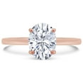 thumbnail image 3 of 1 1/3 Carat 8X6MM Oval Shape Lab Created Moissanite Diamond Solitaire Engagement Ring For Women In 14K Rose Gold Over Sterling Silver (VVS1 Clarity, 1.33 Cttw)-8.5, 3 of 6