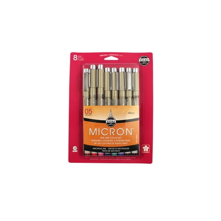 Sakura Pigma Micron Pen Set, 8-Colors, .45mm