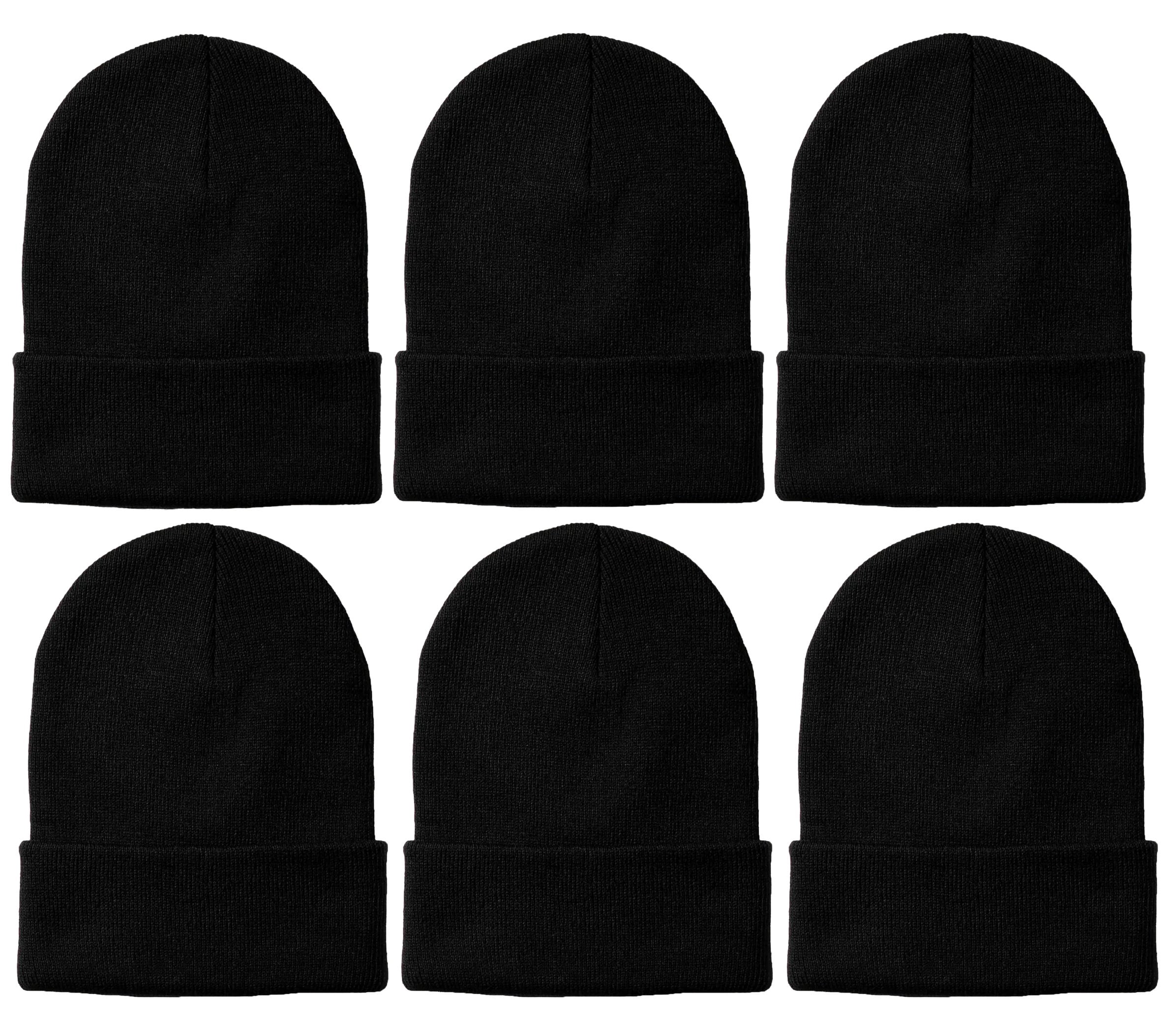ToBeInStyle Men's Double Layered Winter Warm Basic Beanie Pack of 6