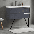 thumbnail image 3 of Blossom Sofia 24" Bathroom Vanity | Matte Grey | Wall Mount | Ceramic Sink | Waterproof MDF | Soft Close, 3 of 5