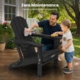 thumbnail image 6 of JONPONY Folding Adirondack Chair - HDPE All-Weather Outdoor Chairs, Patio Chairs Outdoor Wood Like Adirondack Chair for Backyard, Camping, Pool & Fire Pit,Black, 6 of 10