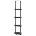 thumbnail image 4 of Furinno TURN-N-TUBE Wood 5 Tier Corner Display Rack in Black/Gray, 4 of 7