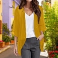 thumbnail image 2 of GUOBIOZIY Women Kimono Cardigans 3/4 Length Sleeve Loose Fit Beach Cover Ups Summer Casual Boho Open Front Chiffon Soft Breathable Top (Yellow,3XL), 2 of 4