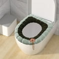 thumbnail image 4 of Round Padded Toilet Seat Household Seasons Toilet Seat Thickened With Handle Winter Toilet Ring Washable Sets Wear Knitted Toilet Seat, 4 of 6