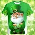 thumbnail image 2 of IWRICH St Patrick's Day T Shirt for Men Short Sleeve 3D Graphic Funny Irish Clover Tees Shamrock Festival Party Tops 07-Green XL, 2 of 3