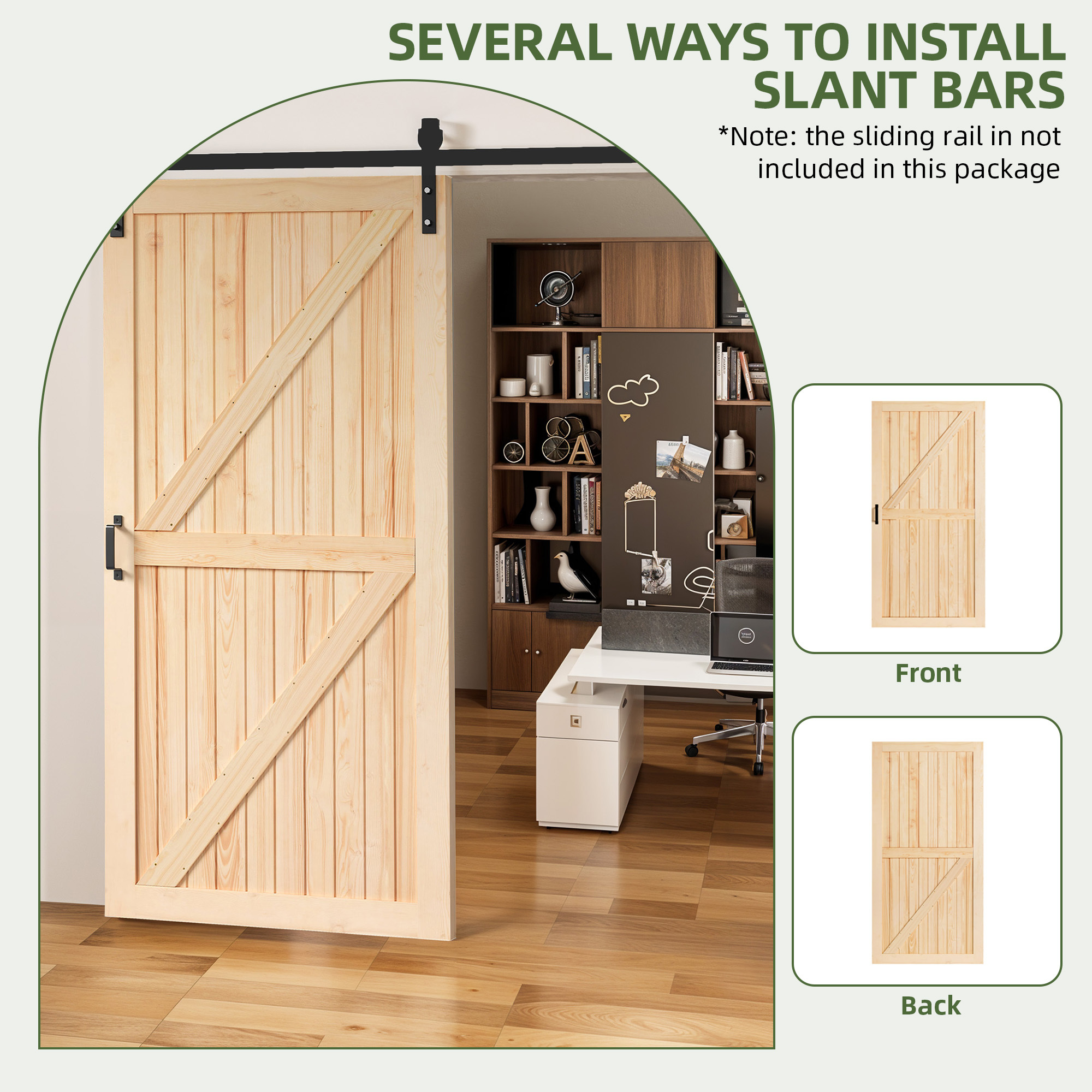 Uforic 42" x 84" Wood Sliding Barn Door Interior Door, Natural