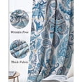 thumbnail image 3 of Blue Paisley Blackout Curtains for Bedroom Living Room Darkening Curtains 96 Inches Long Ethnic Abstract Art Vintage Window Curtain 2 Panels Set Insulated Window Treatment Grommet Drapes 52"x96", 3 of 9