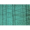 thumbnail image 1 of Ahgly Company Machine Washable Indoor Rectangle Oriental Turquoise Blue Industrial Area Rugs, 2' x 5', 1 of 4