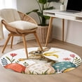 thumbnail image 4 of Round Rug 3.3Ft Washable Non-Slip, Easter Bunny Eggs Circle Area Rugs for Living Room Bedroom, Spring Tulip Daisy Flowers Leaves Country Indoor Floor Mats Carpet Runner for Home Decor Aesthetic, 4 of 8
