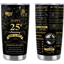 Happy 25th Anniversary Wedding Gifts for Men Women 25th Anniversary Tumbler 25 Years Wedding Gifts for Couple Wife Husband Back in 1999 Stainless Steel Vacuum Insulated Tumbler 20 oz