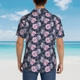 thumbnail image 3 of Lsque Flowers pattern Hawaiian Shirt for Men, Unisex Summer Beach Casual Short Sleeve Button Down Shirts-Small, 3 of 9