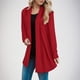 thumbnail image 1 of Cárdigan de moda para mujer, liso, suelto, de manga larga, blusa, cárdigan, abrigo de poliéster para mujer, 1 of 8