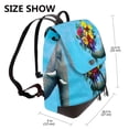 thumbnail image 2 of Cauagu Elephant Trunk Couple Flowers Print Women's PU Leather Backpack,Fashion Multipurpose Design Handbag Stylish Purse Ladies Shoulder Bags Travel Backpack, 2 of 4