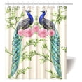 thumbnail image 1 of ABPHQTO Cortina de ducha de animales Hermoso pavo real en el árbol con rosas Cortina de ducha de baño con ganchos 150x180 cm, 1 of 2