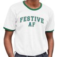 thumbnail image 2 of Arch Festive AF Ringer Tee Shirt Unisex X-Large White/Kelly Green, 2 of 5