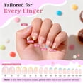 thumbnail image 4 of 16 Sizes 128 Pieces Press on Nails for Kids, 4 pack Kids Nail Kit Colorful Flower Almond Fake Nail Tips for Girls 8-12 Years Old with Jelly Nail Adhesives & Nail Glue Birthday Easter Gifts, 4 of 5